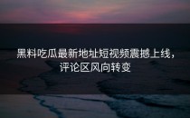 黑料吃瓜最新地址短视频震撼上线，评论区风向转变