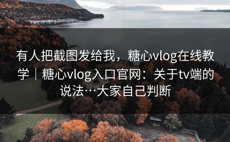 有人把截图发给我，糖心vlog在线教学｜糖心vlog入口官网：关于tv端的说法…大家自己判断